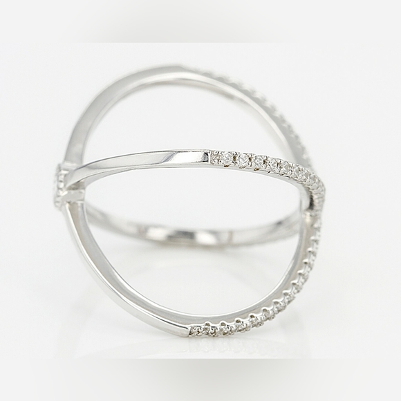 Sz 8, Cubic Zirconia Rhodium Over Sterling Silver Ring .60ctw, NWT - Picture 8 of 14